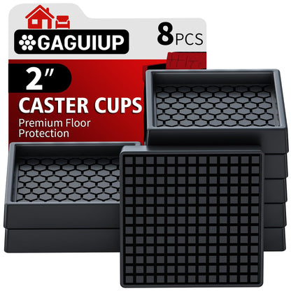 Square - 2" 8pcs Black