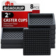 Square - 2" 8pcs Black