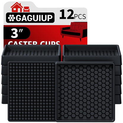 Square - 3" 12pcs Black