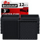 Square - 3" 12pcs Black