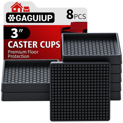 Square - 3" 8pcs Black
