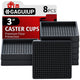 Square - 3" 8pcs Black