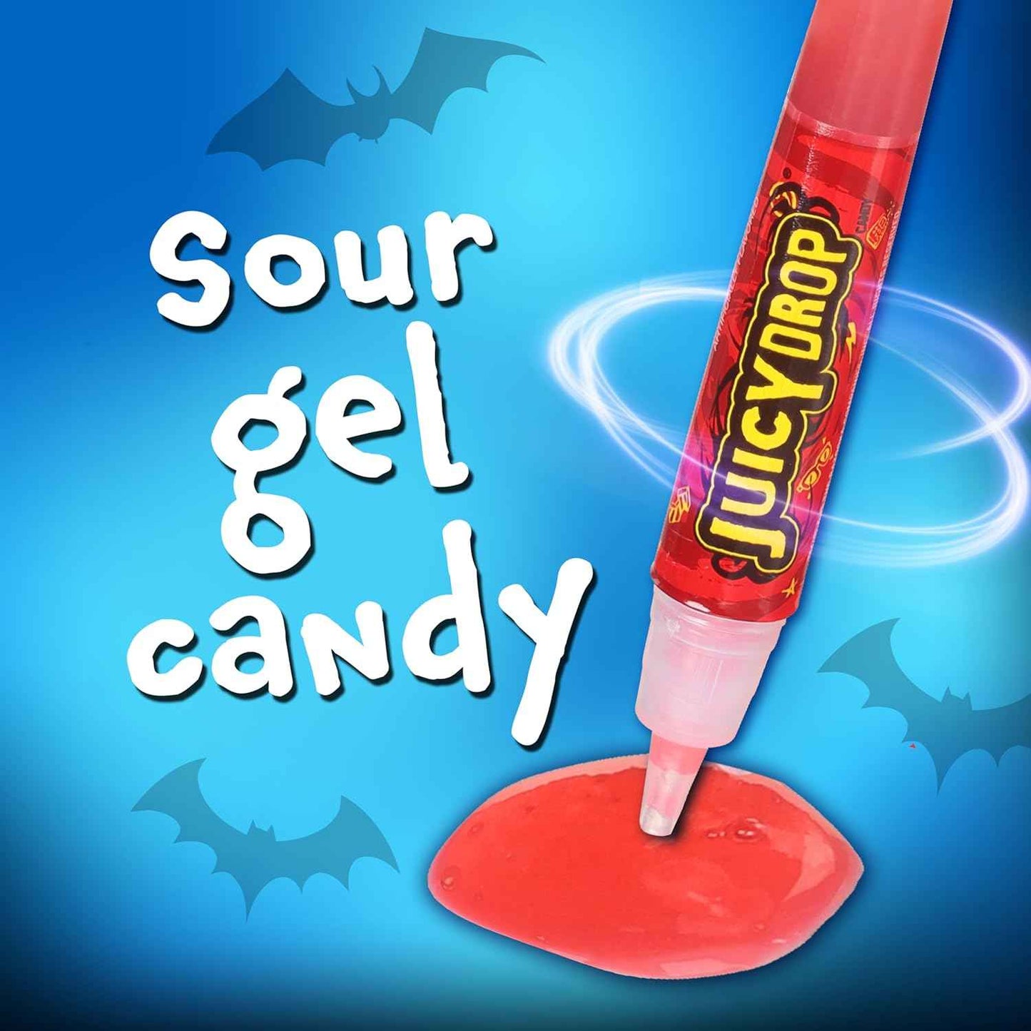 Juicy Drop Sour Gel Pens – Heat-Resistant Trick-or-Treat Candy for Porch Bowls, 12 Pack Assorted Flavors