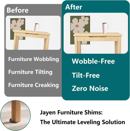 Jayen Rubber Shims – Clean-Looking Furniture Levelers in Matte Black, Stackable Rubber Wedges for an Uncluttered Home
