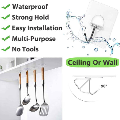 JINSHUNFA Adhesive Wall Hooks – Workspace Hook for Home Office and Study Room, No Drill