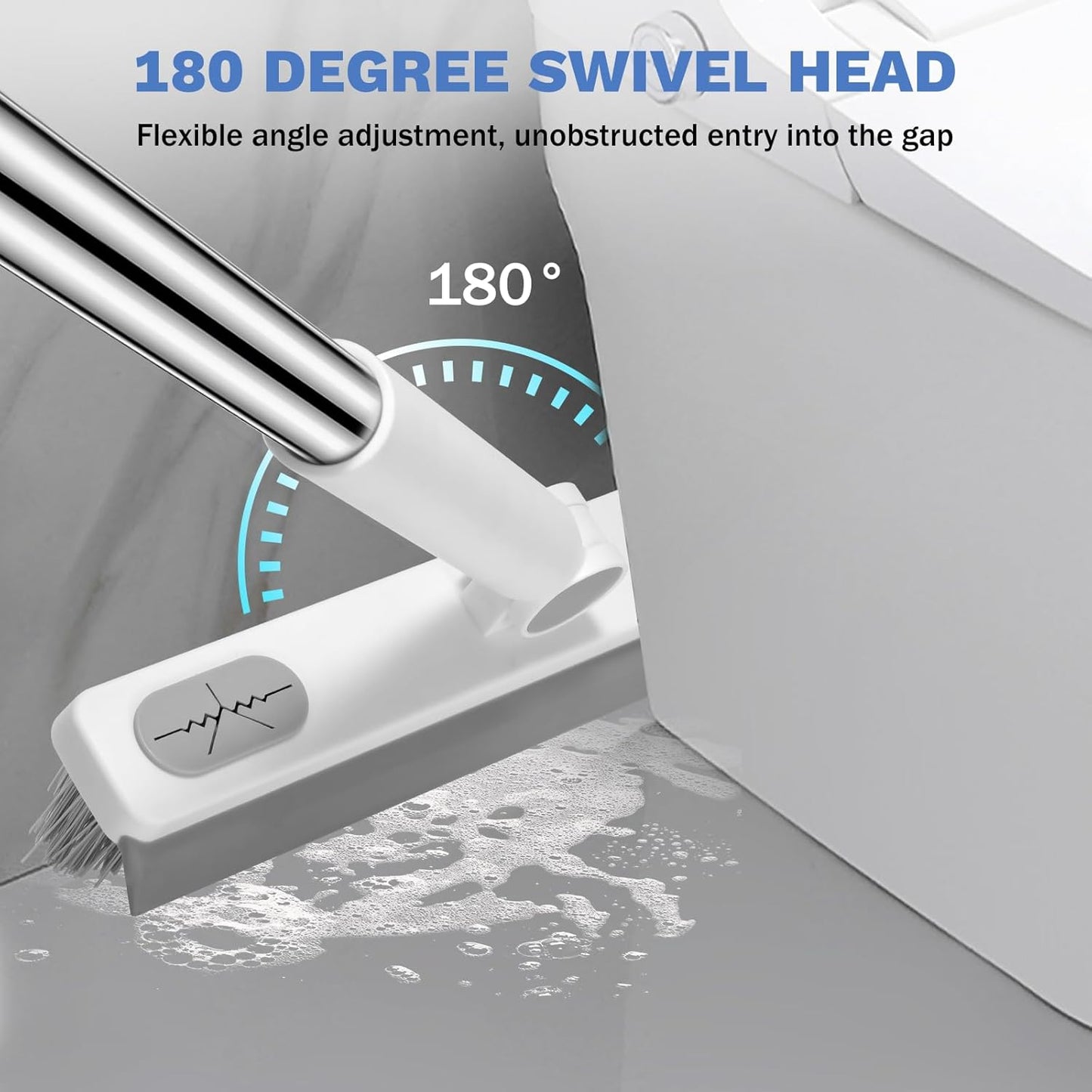 stainless steel handle with plastic brush head (10"l x 2"w, 0.97 lb total weight)