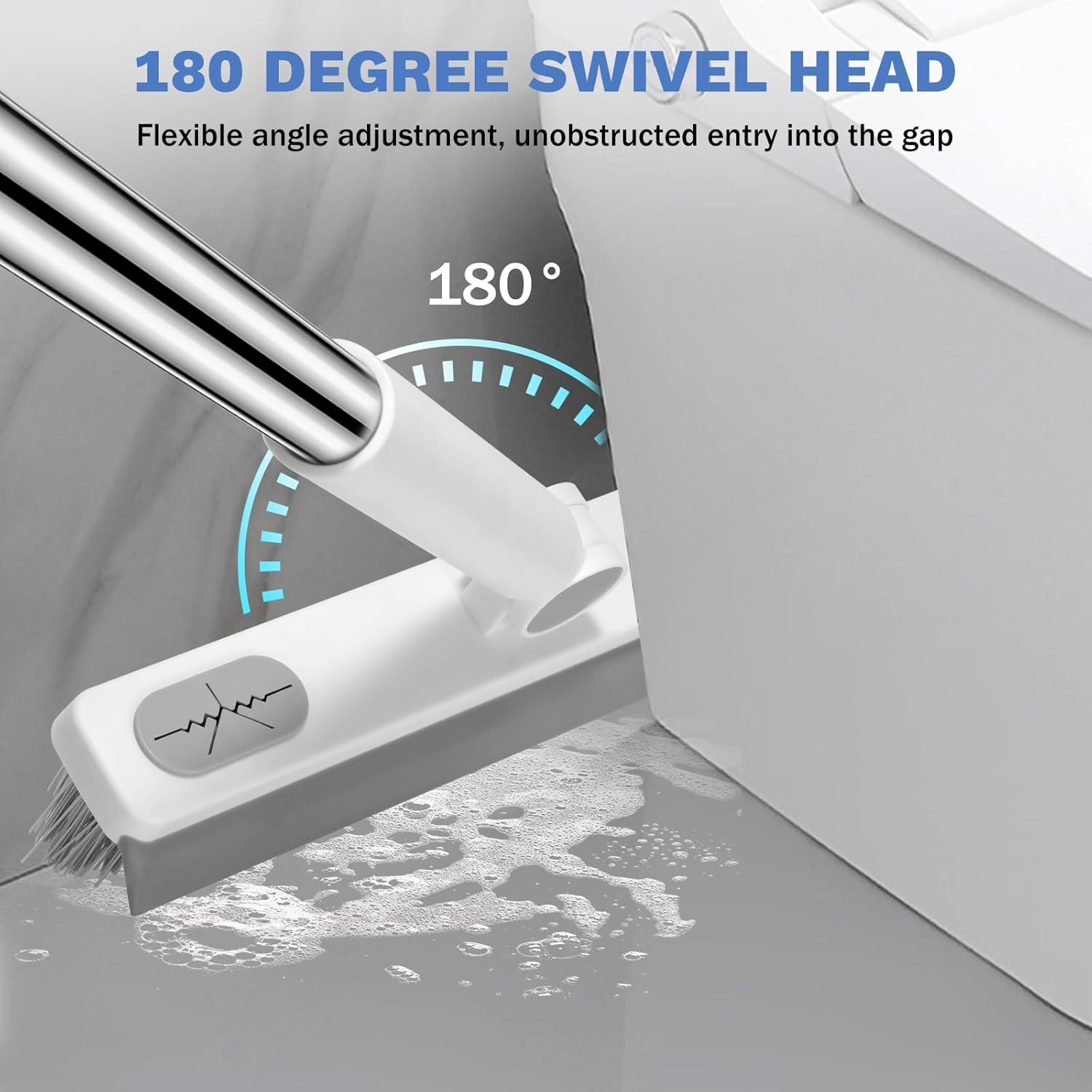 stainless steel handle with plastic brush head (10"l x 2"w, 0.97 lb total weight)