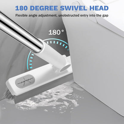 stainless steel handle with plastic brush head (10"l x 2"w, 0.97 lb total weight)