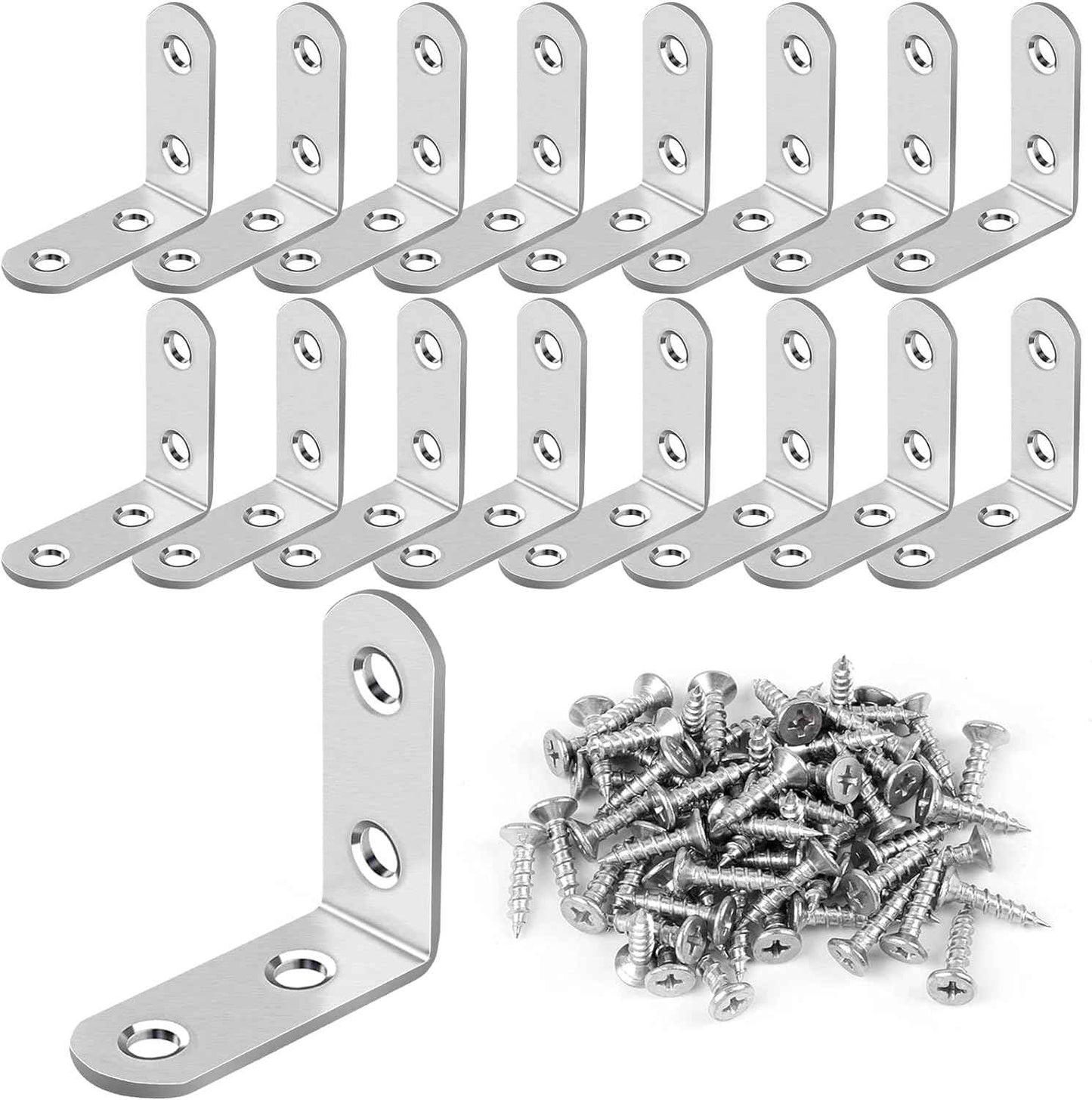 HENSUN L Bracket Set – Child-Safe Furniture Repair, Rounded Edge Stainless Steel Braces for Wobbly Chairs and Tables