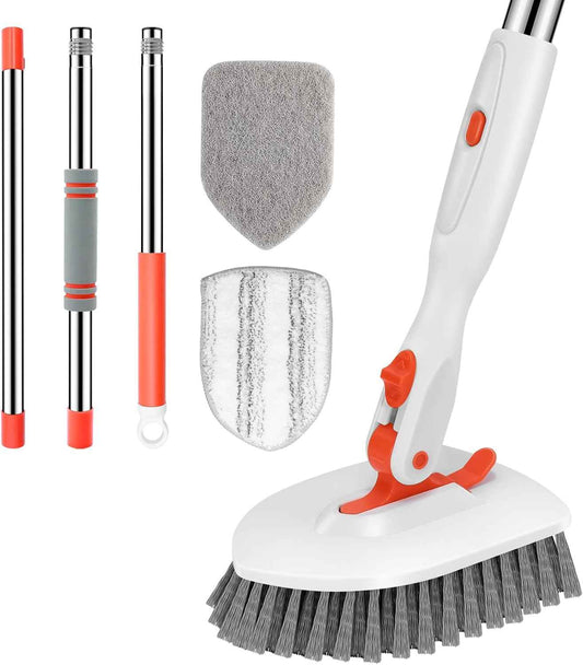 SetSail Floor Scrub Brush – All-in-One Cleaner for Small Apartments, 3 Heads Replace Your Mop and Brush