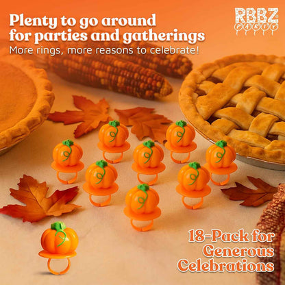 Pumpkin Candy 3D Ring Pops – Fall Themed Halloween Party Favor Gift for Kids and Teens