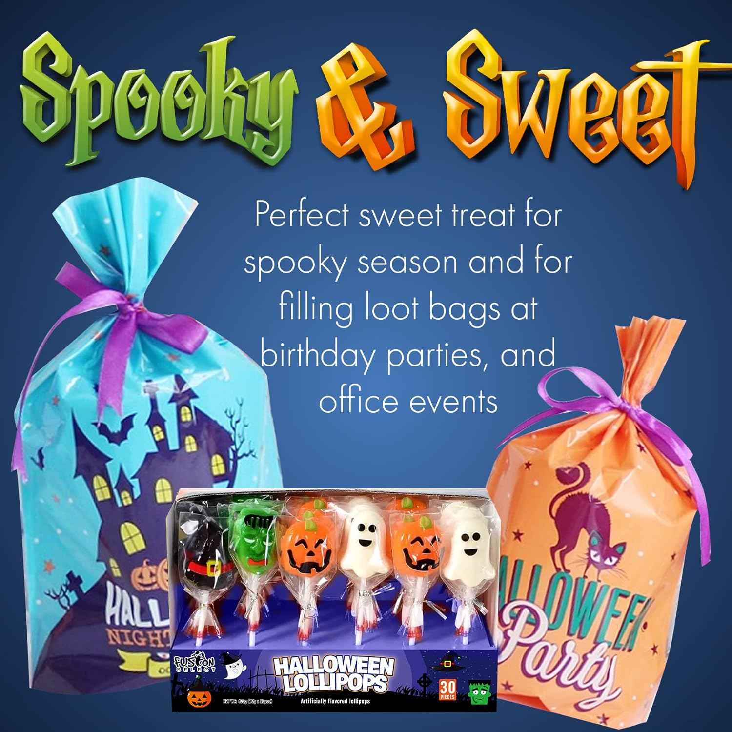 Fusion Select Halloween Character Lollipops – Parent-Approved Trick or Treat Sweets for School Goody Bags & Birthday Favors