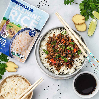 Lotus Foods Organic White Jasmine Rice 8 oz – One-Ingredient Pantry Essential for Minimalist Kitchens