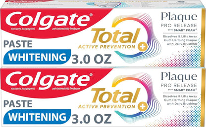 Colgate Total Plaque Pro Release Whitening Toothpaste – Clean Formula, One-Tube Solution for Gum & Whitening