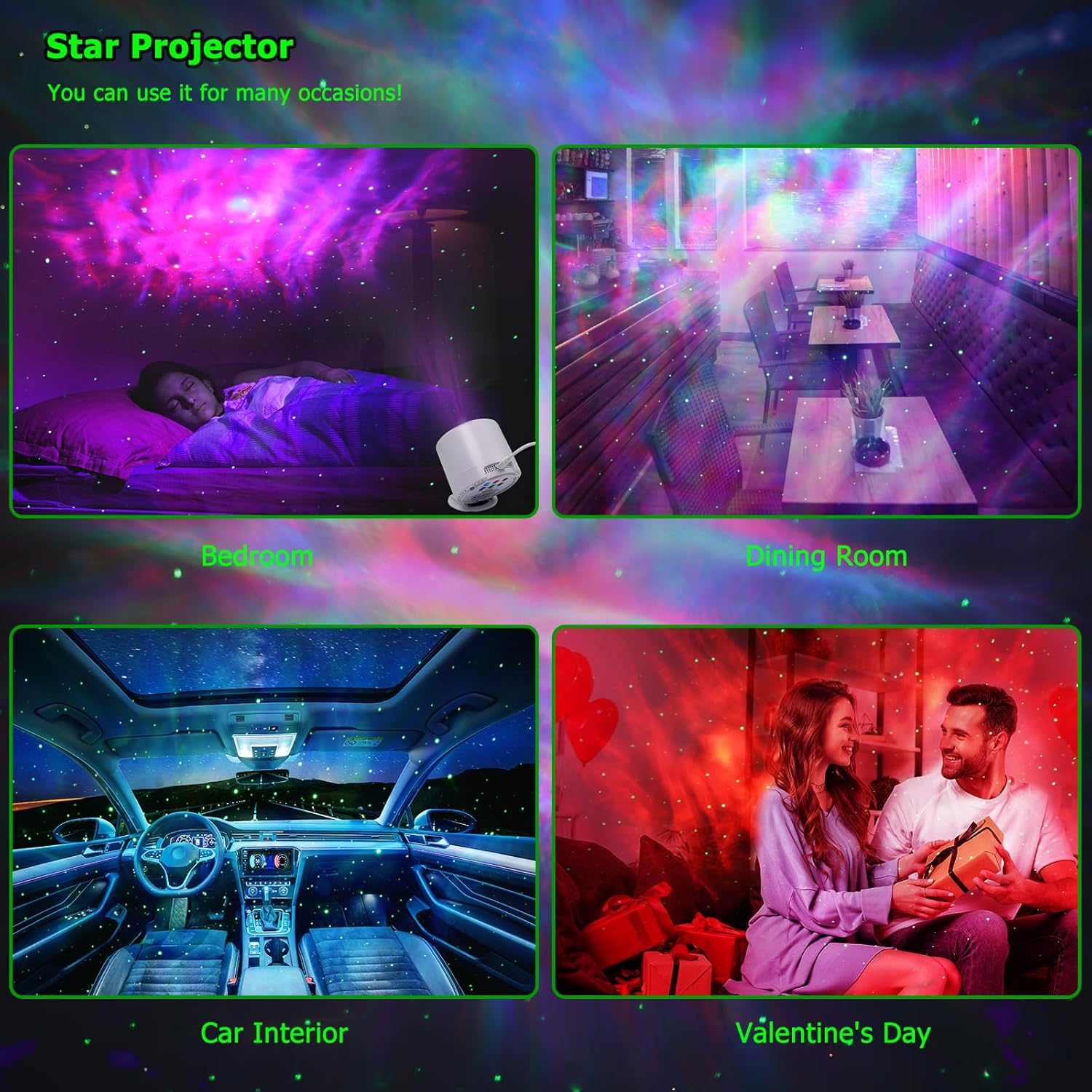 Star Projector with Timer and Music Sync – Thoughtful Housewarming and Holiday Gift for Couples, Teens, and Grandkids, Aurora Borealis Light