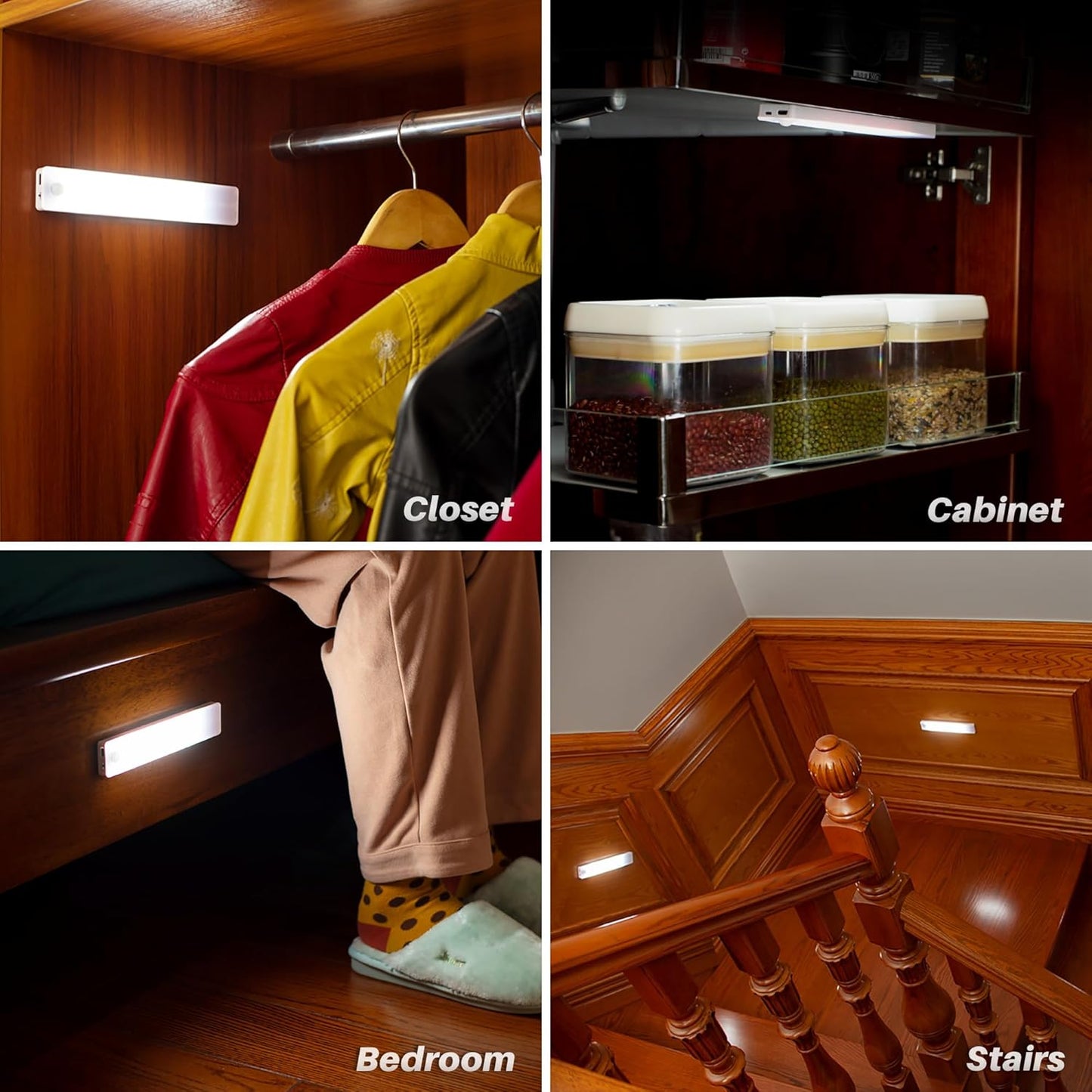 STAR-SPANGLED Under Cabinet Lighting Rechargeable, Warm White Accent Lighting for Cozy Bedroom Decor, 2 Pack