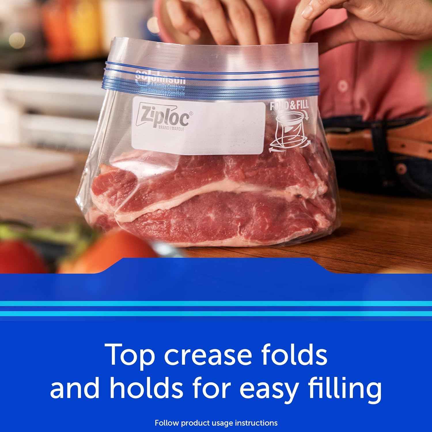 Ziploc Gallon Freezer Bags with Stay Open Design – Bulk Freezer Storage for Home Cooks