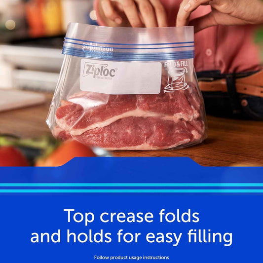 Ziploc Gallon Freezer Bags with Stay Open Design – Bulk Freezer Storage for Home Cooks