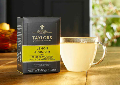 Taylors of Harrogate Lemon & Ginger Herbal Tea – Pantry Staple for Daily Family Tea Time