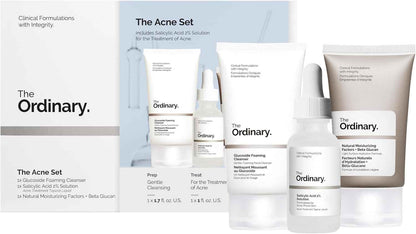 The Acne Set Glucoside Cleanser BHA Solution and NMF – Evening Self-Care Routine for Hormonal Acne