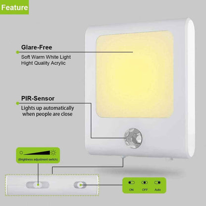 MAZ-TEK Motion Sensor Night Light – Fall Prevention for Hallways, Staircases and Dark Basement Steps