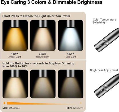 Gritin LED Neck Reading Light – Focused Task Light for Late-Night Studying in Shared Rooms