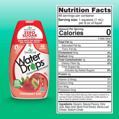 SweetLeaf Stevia Water Drops – Pocket-Sized Hydration Flavor for Trail, Gym, and Patio Refreshment, Zero Calorie, 1.62 Oz