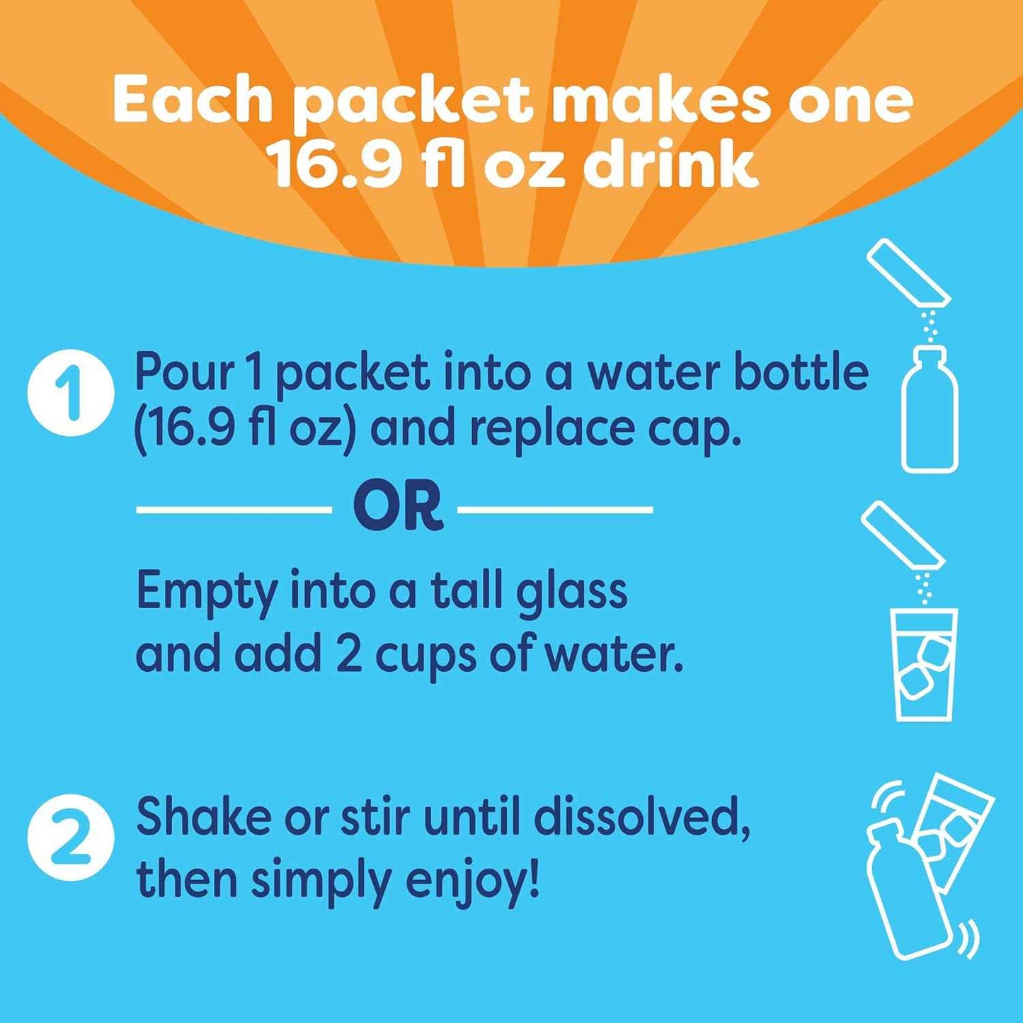 Crystal Light Immunity Support Orange Tangerine Packets – Personal Care Routine Essential for the Home Pantry, Low-Calorie Vitamin Water Alternative