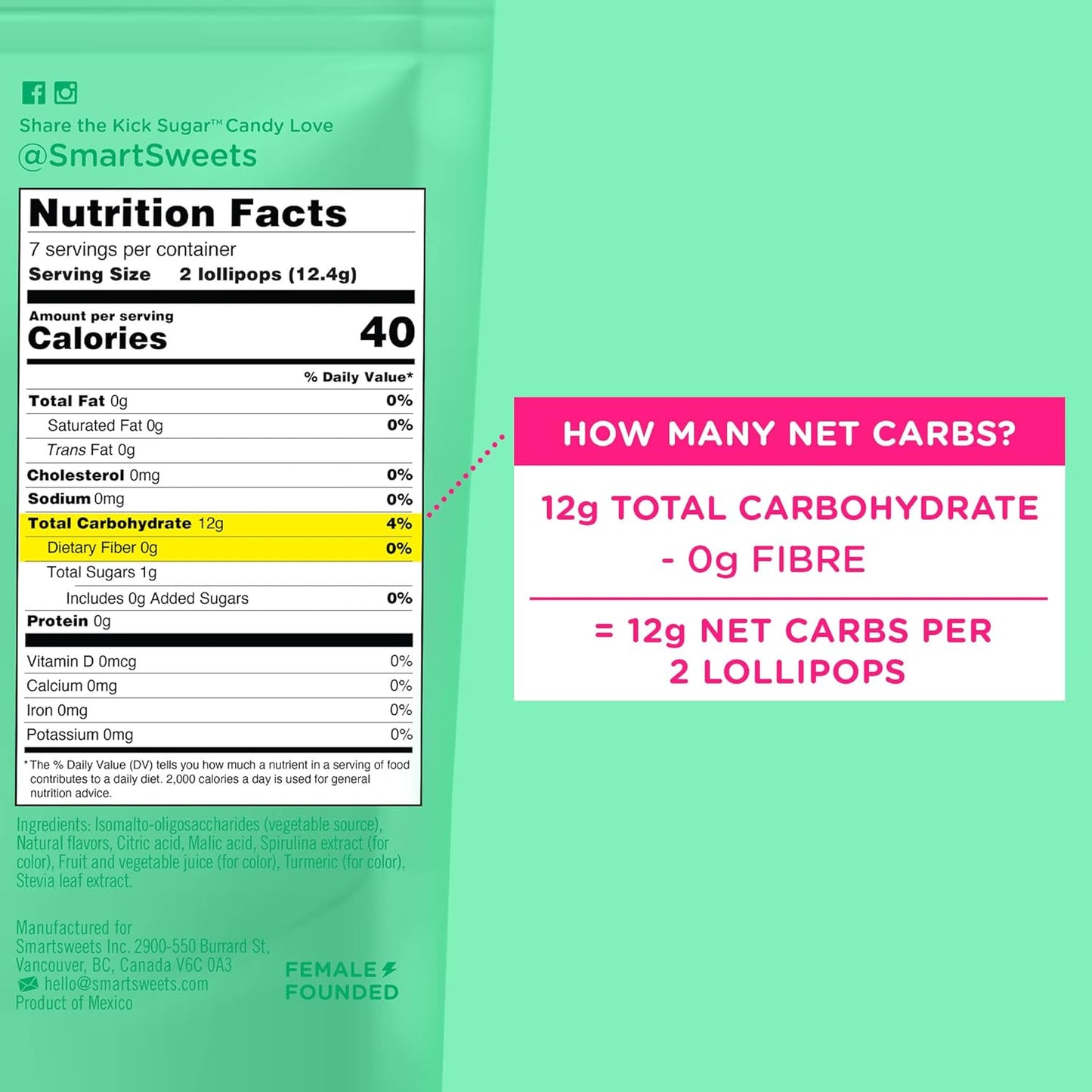 stevia-sweetened with no sugar alcohols or artificial sweeteners