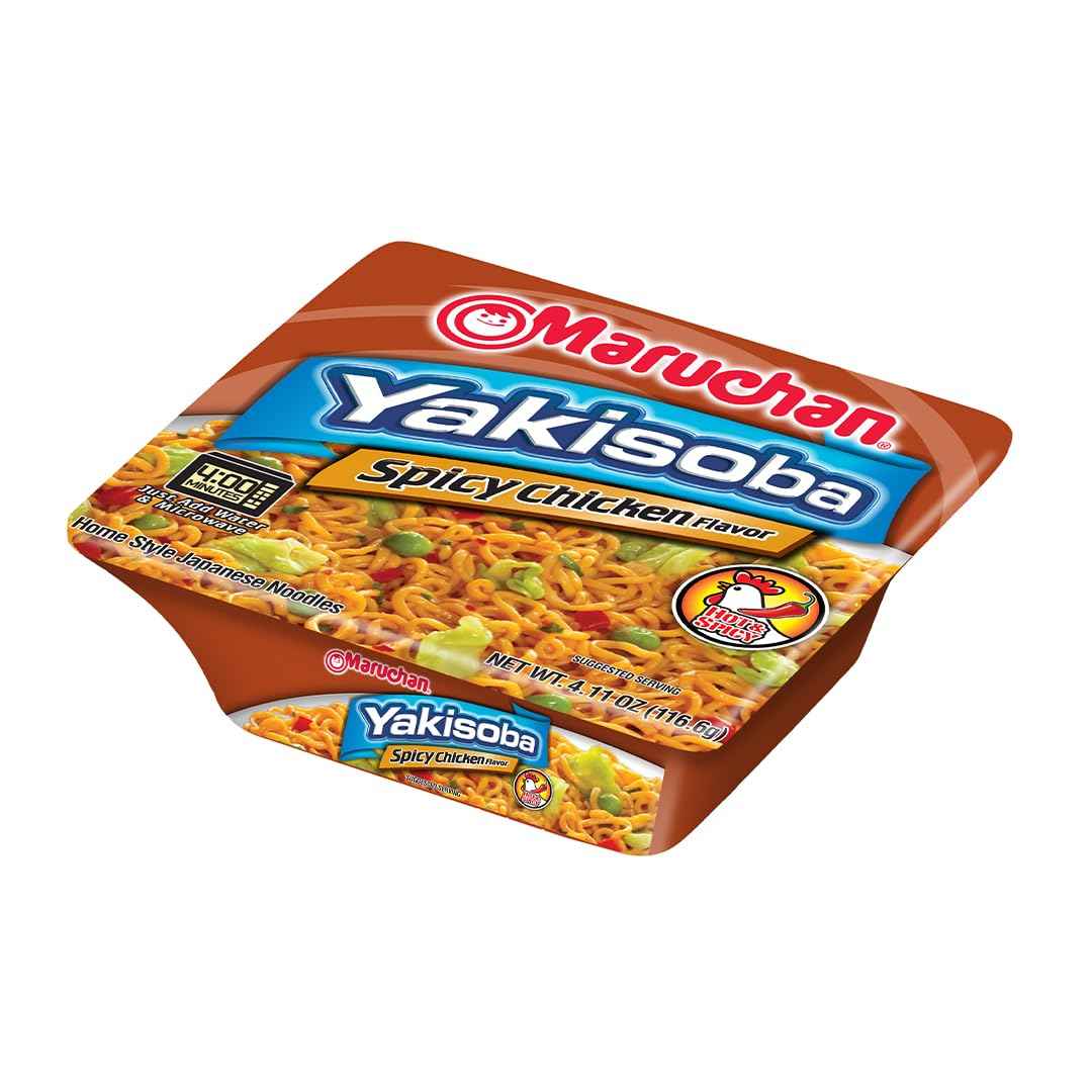 Maruchan Yakisoba Spicy Chicken – 4-Minute Desk Lunch for Busy Office Professionals, 8-Pack