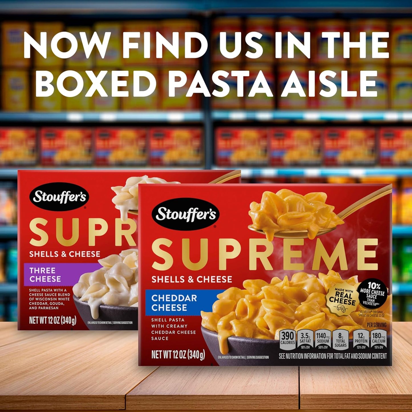 Stouffer's Supreme Shells and Cheese – Crowd-Pleasing Potluck Side Dish, 12 oz Boxed Mac and Cheese Kit