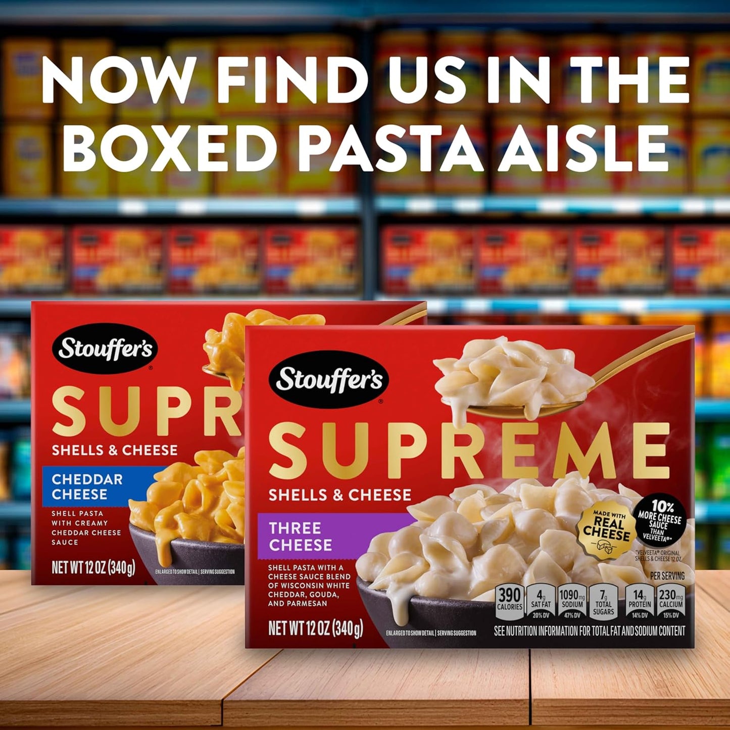 Stouffer's Supreme Shells Three Cheese Stovetop Mac – Nostalgic Comfort Food for Cozy Home Dining, No Artificial Flavors