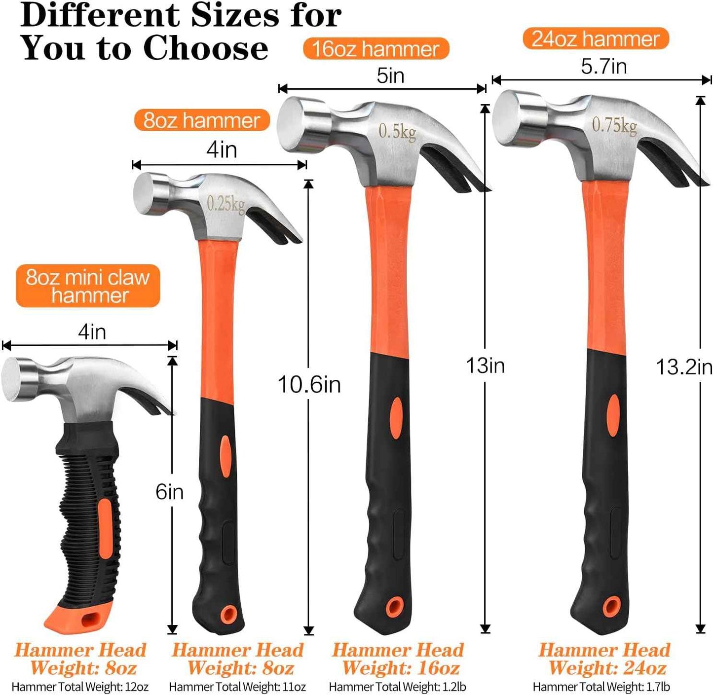 [Brand] Fiberglass Claw Hammer – Fatigue-Reduced Tool for Long Workshop Sessions & Job-Site Efficiency