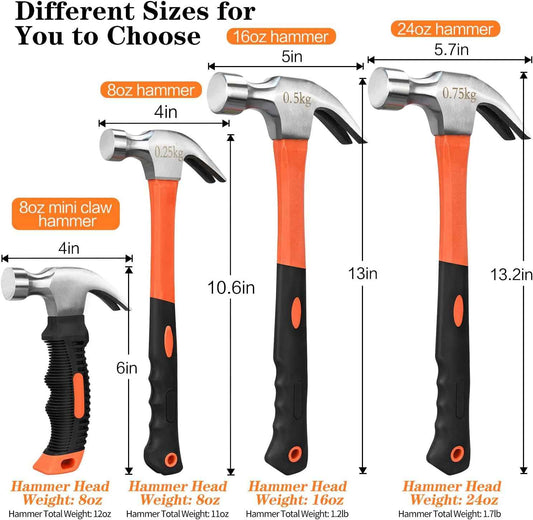 [Brand] Fiberglass Claw Hammer – Fatigue-Reduced Tool for Long Workshop Sessions & Job-Site Efficiency
