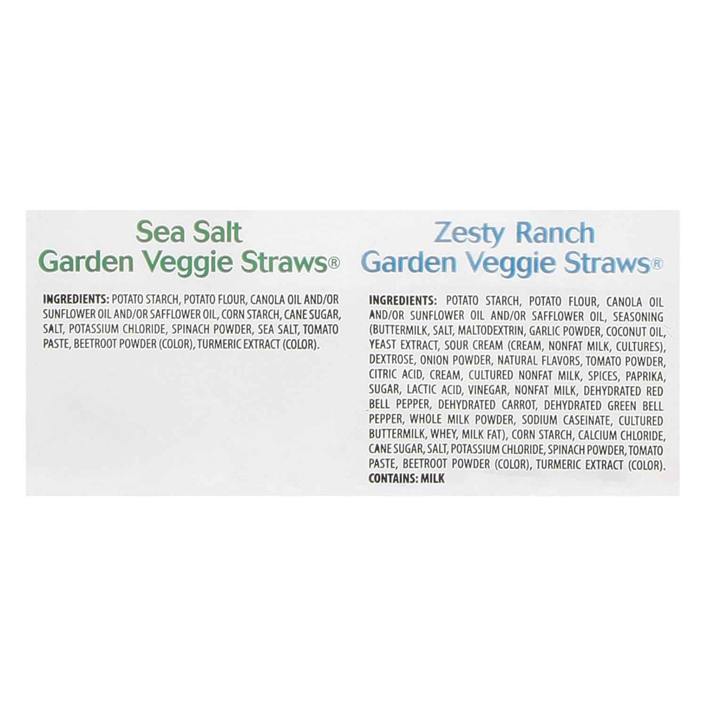 Sensible Portions Garden Veggie Straws Multi-Pack for Low-Calorie Office Snacking, Sea Salt and Zesty Ranch