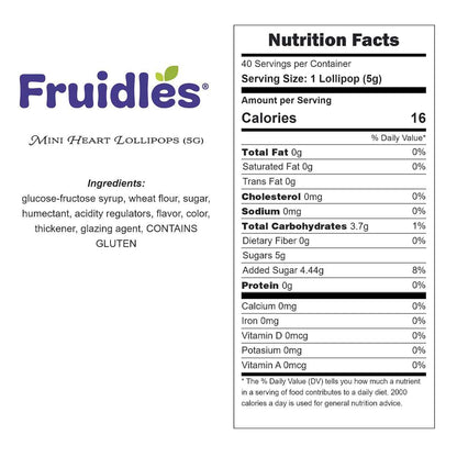 Fruidles Strawberry Heart Suckers – Cute Housewarming and Galentine's Gift, Half-Pound Bulk Wrapped Candy