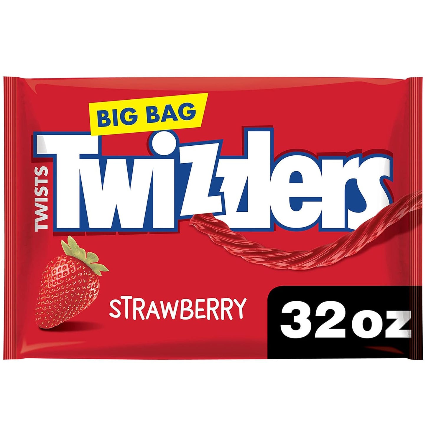 strawberry-flavored chewy licorice-style twist shape ('the twist you can't resist')