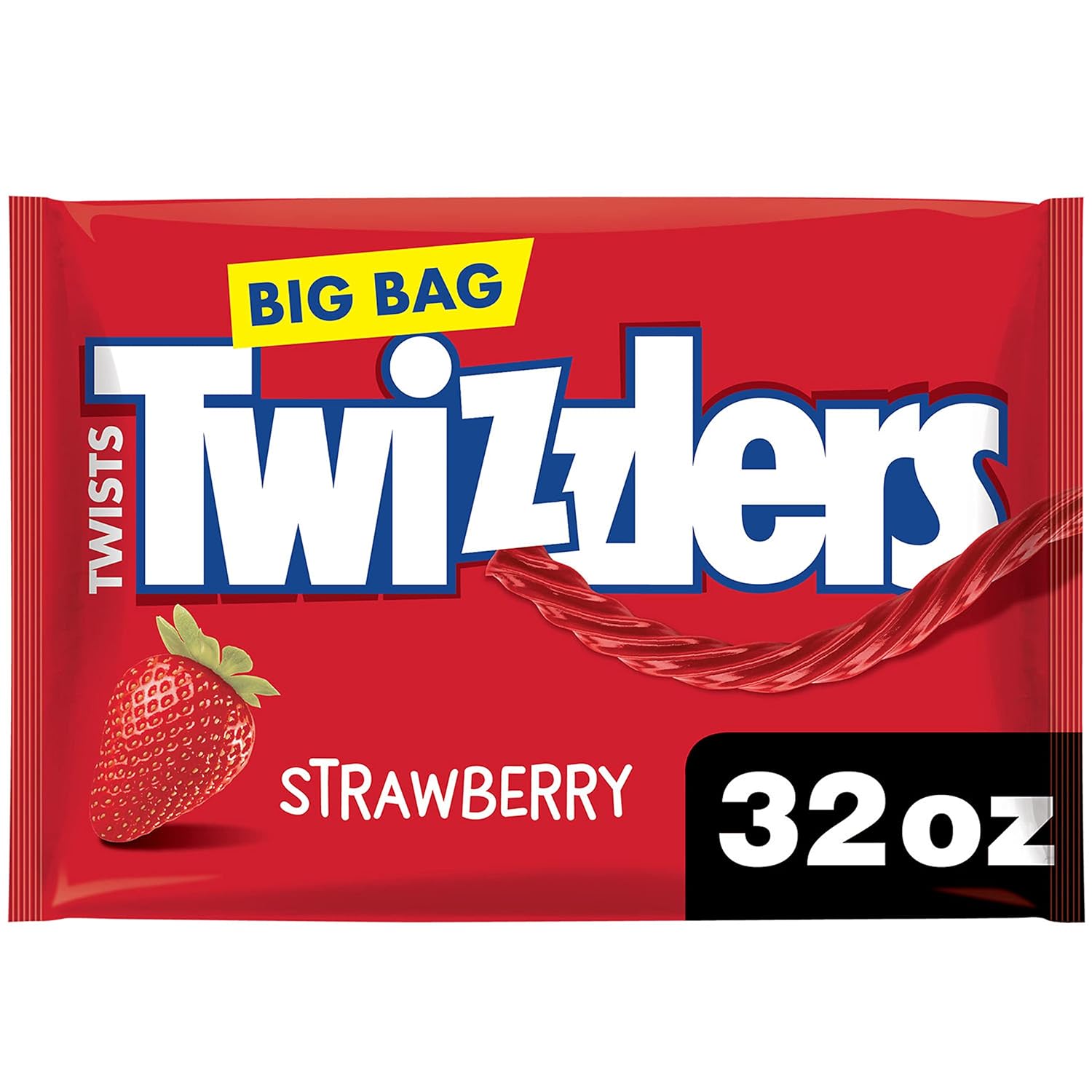 strawberry-flavored chewy licorice-style twist shape ('the twist you can't resist')