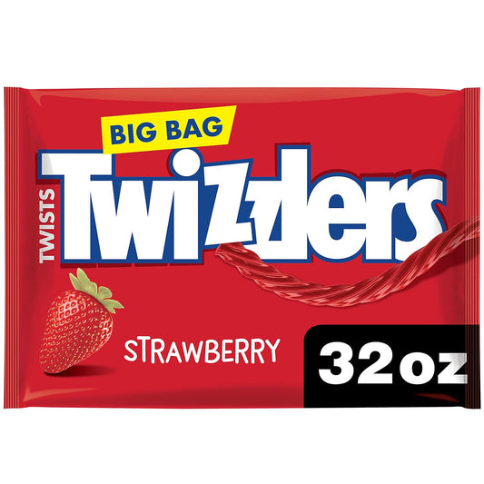 strawberry-flavored chewy licorice-style twist shape ('the twist you can't resist')