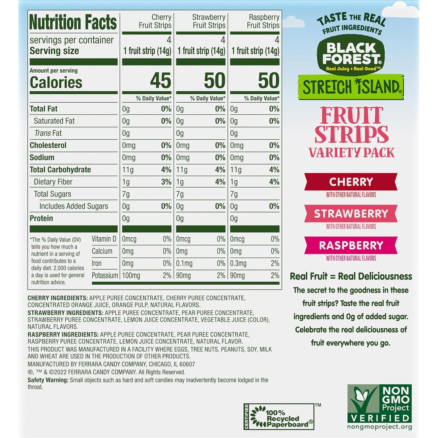 Stretch Island Fruit Strips – Hiking and Backpacking Trail Snack, Lightweight 0.5 oz 48-Count Pack