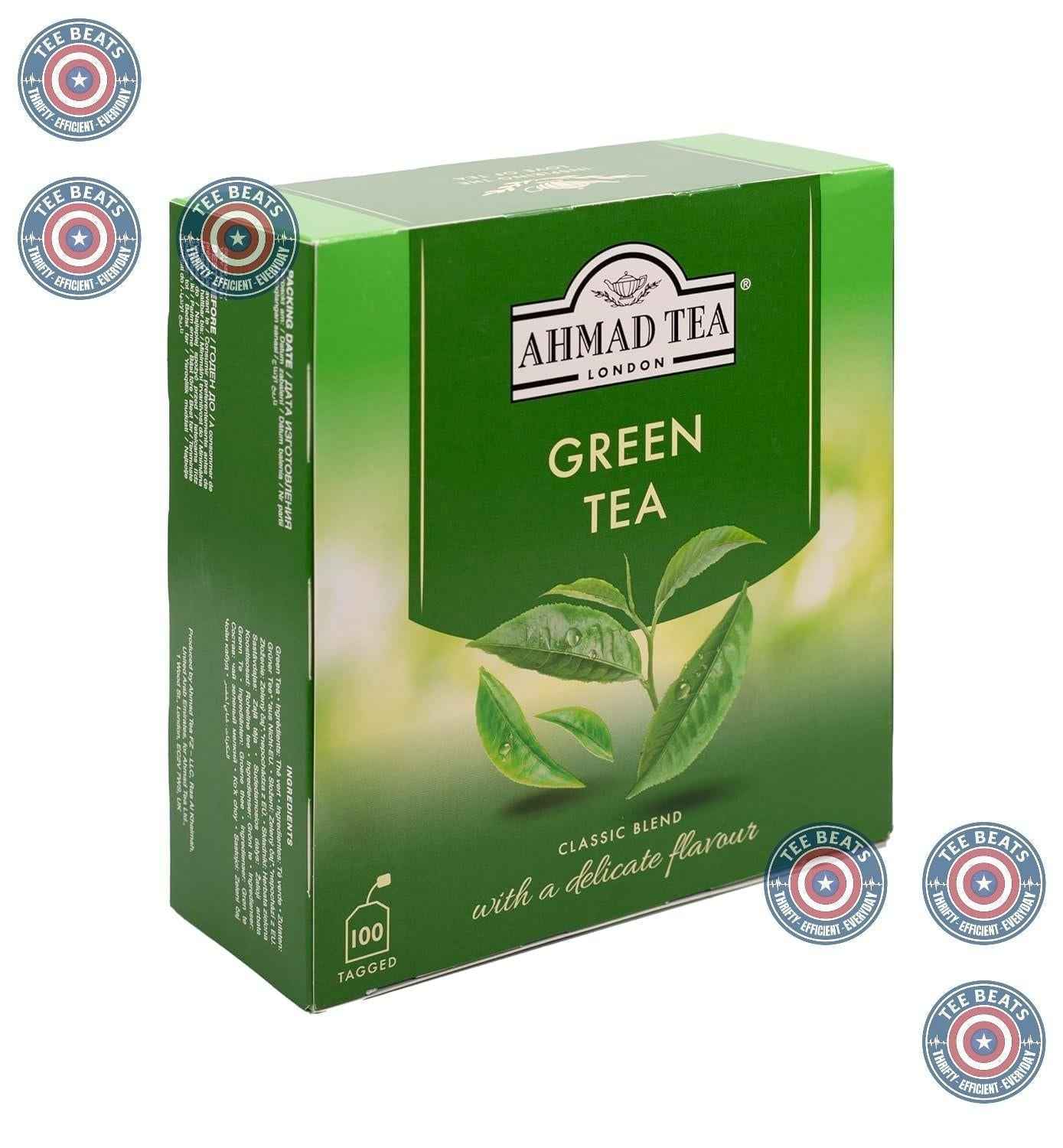 Ahmad Tea Green Tea Bags 100 Count – Evening Wind-Down Herbal Companion for Wellness Routines