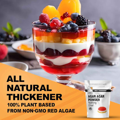 It's Just - Agar Agar Powder 6oz Vegan Gelatin Substitute for Clean Eating and Wellness Focused Home Bakers