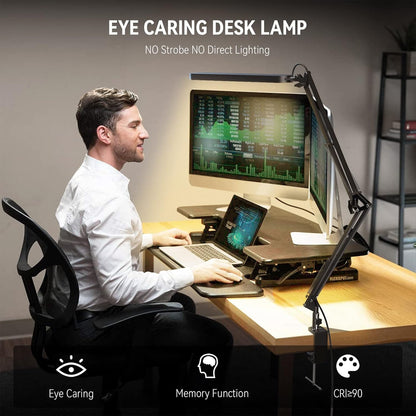 strong metal clamp included for space-saving desk mounting