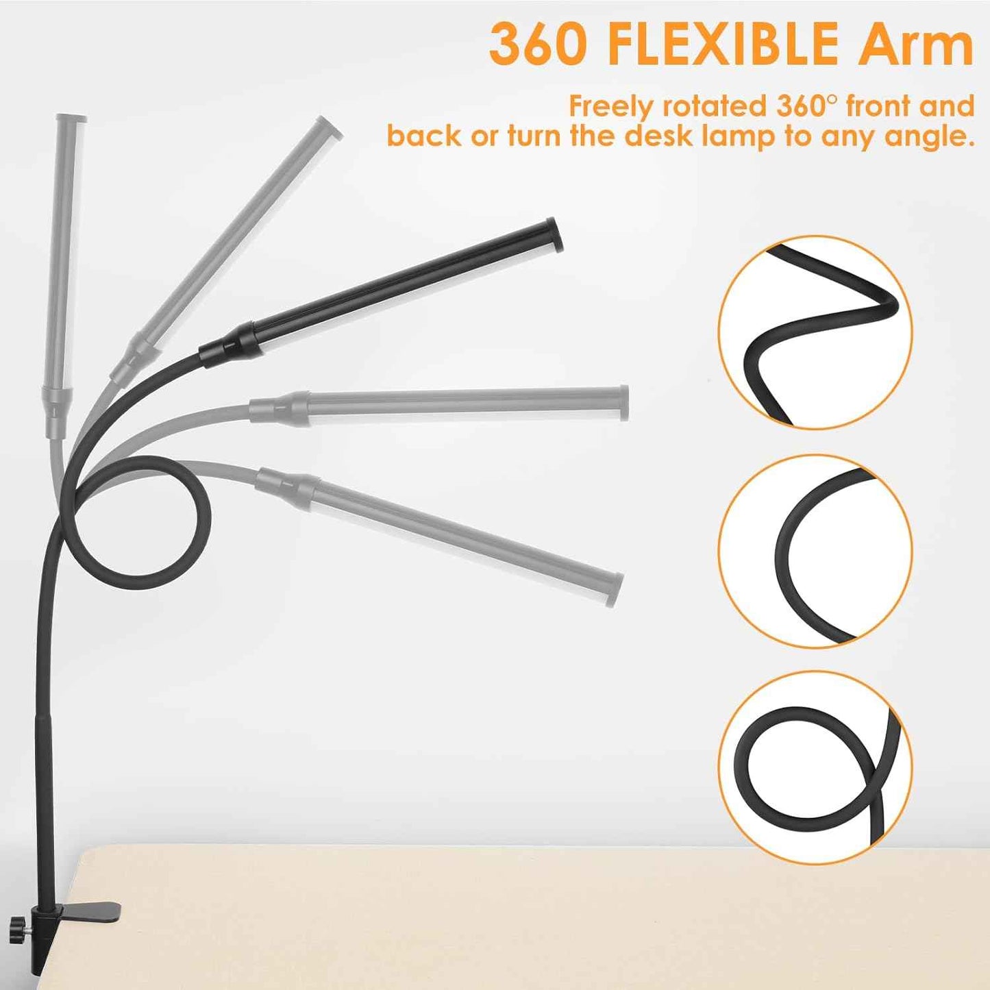 ShineTech LED Desk Lamp with Clamp – Thoughtful Birthday Gift for Her, Eye-Caring Reading Light for Bedroom