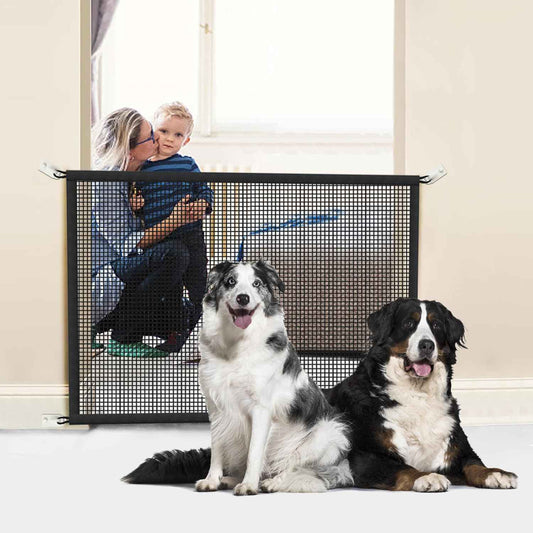 Cupount Pet Mesh Gate for Stairs – Damage-Free Barrier to Block Puppies from Climbing Unsupervised
