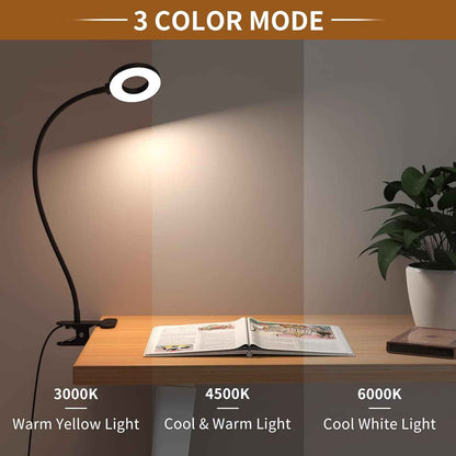 iZELL LED Clamp Desk Lamp for Home Office – 660 Lumen Task Light with 3 Color Modes for Focused Work, Sewing, and Crafting