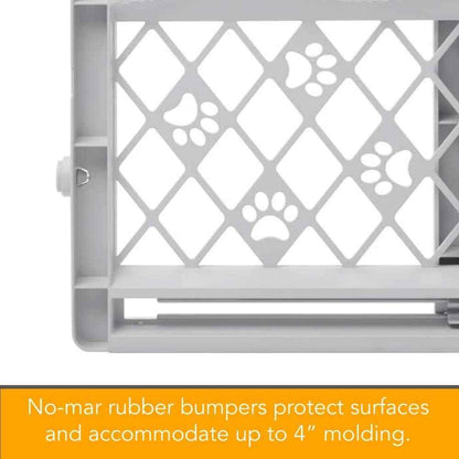 MYPET North States Paws Portable Pet Gate for Doorways - Pressure-Mount No-Drill Barrier for Small Dogs and Puppies