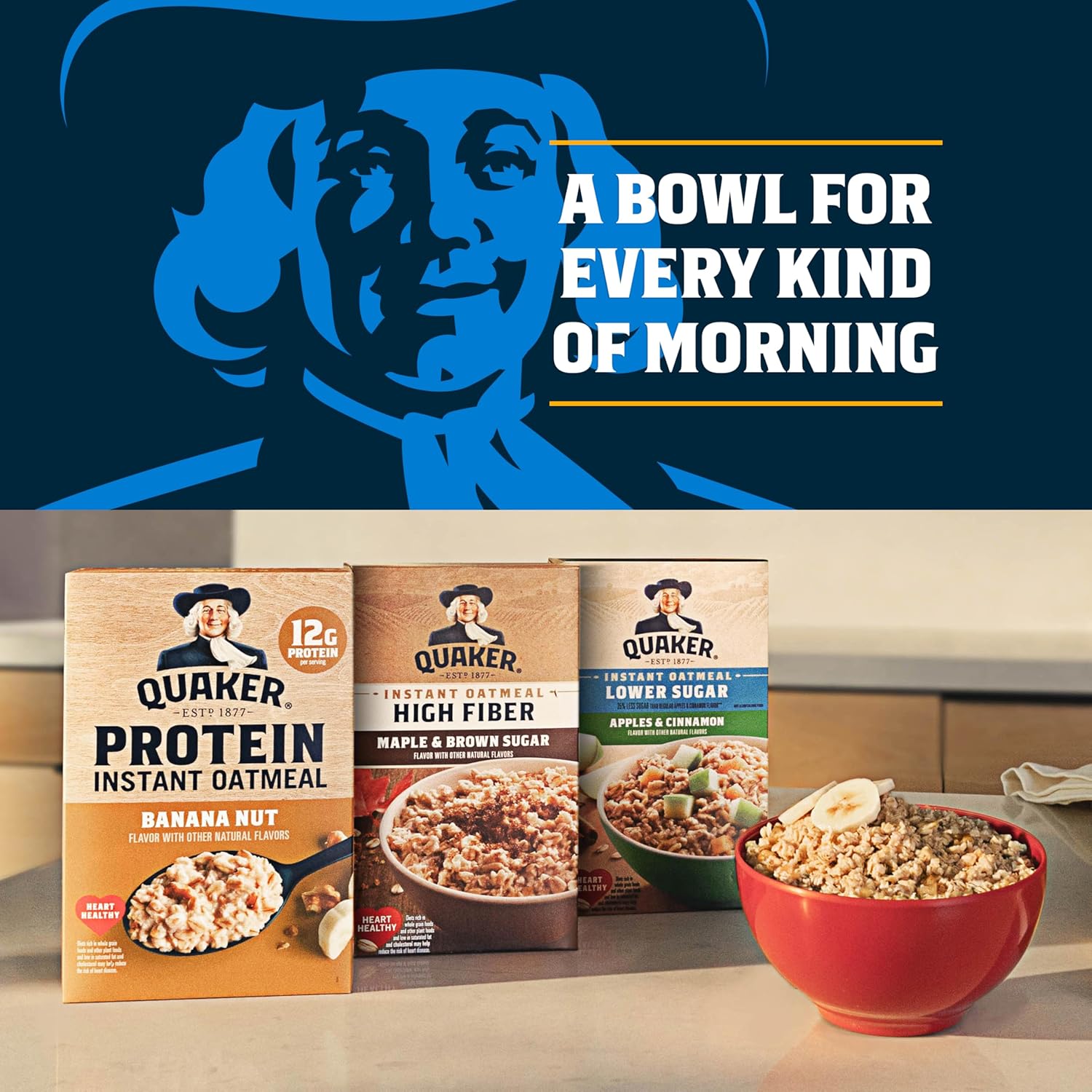 sub-line of protein-fortified flavors (cranberry almond protein, maple brown sugar protein, protein 2-flavor variety) for higher-protein needs