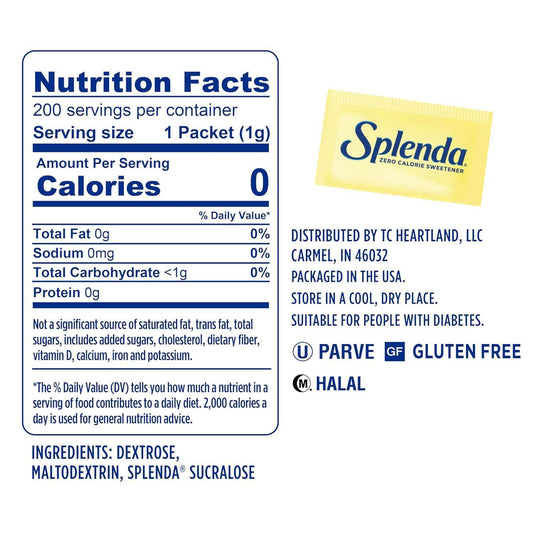 SPLENDA Zero Calorie Sweetener Packets – Office Desk Productivity Booster, Single-Serve Sucralose for Quick Mid-Workday Coffee