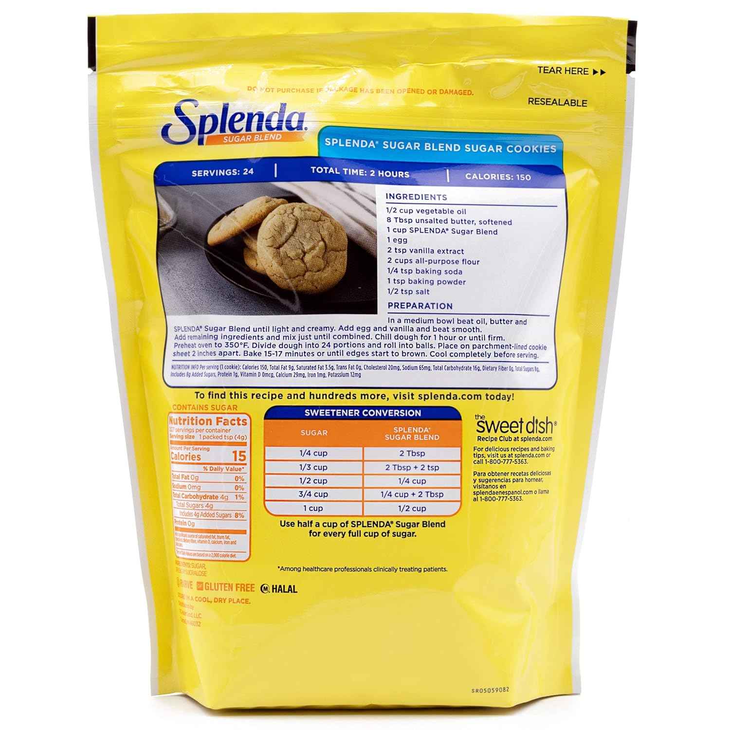SPLENDA Sugar Blend for Baking – Lower Sugar Sweetener for Kids Birthday Treats and School Lunch Prep
